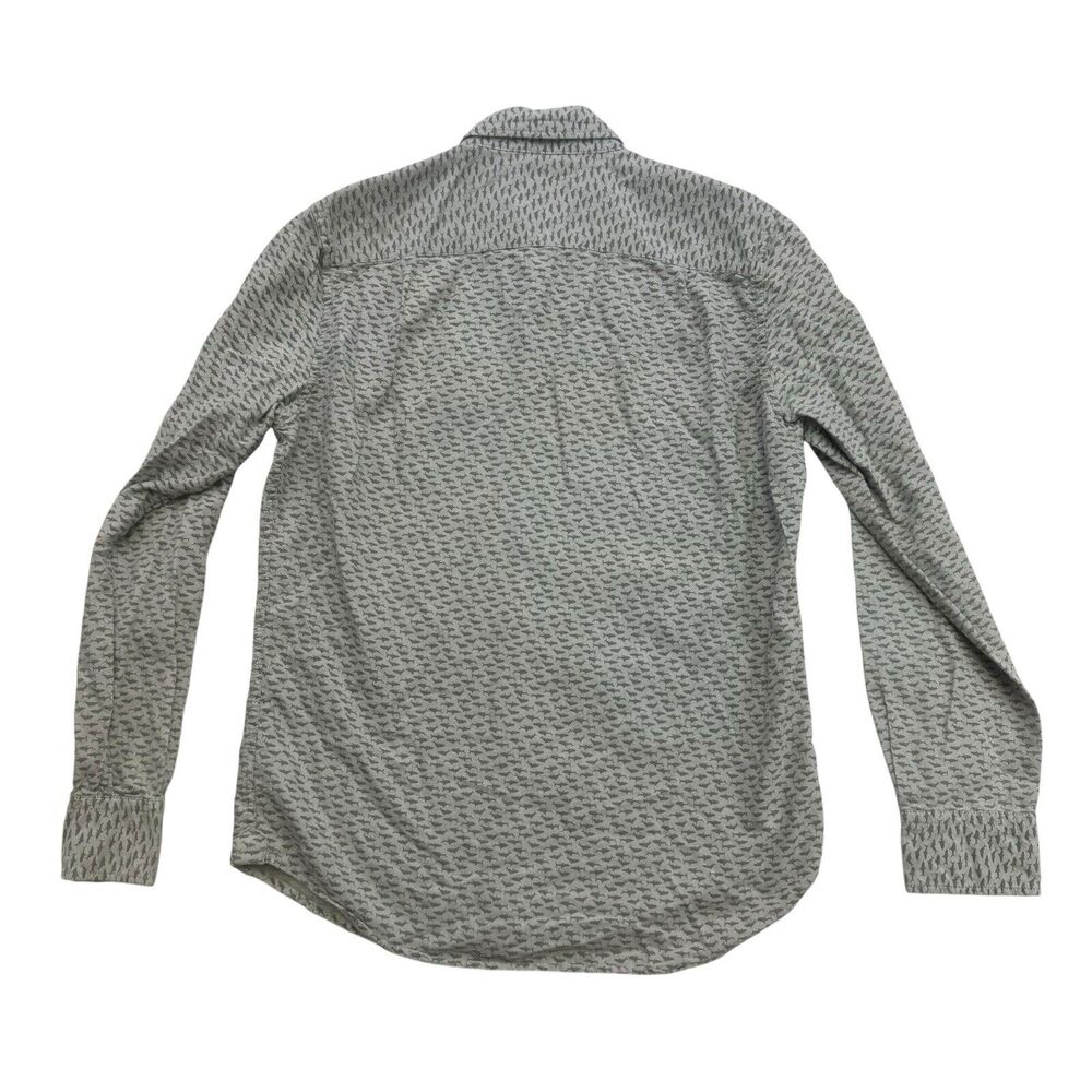American Eagle Shirt Mens Small S Gray Shark Super Soft Button Down Long Sleeve - Picture 2 of 13